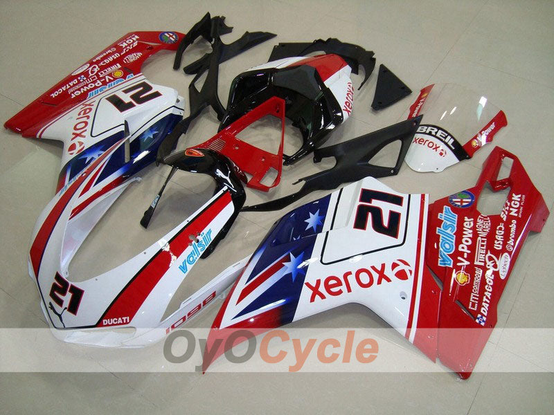 Injection Fairing kit for 08-13 Ducati 848 - Red, White - Xerox #OYO87902244 Main image