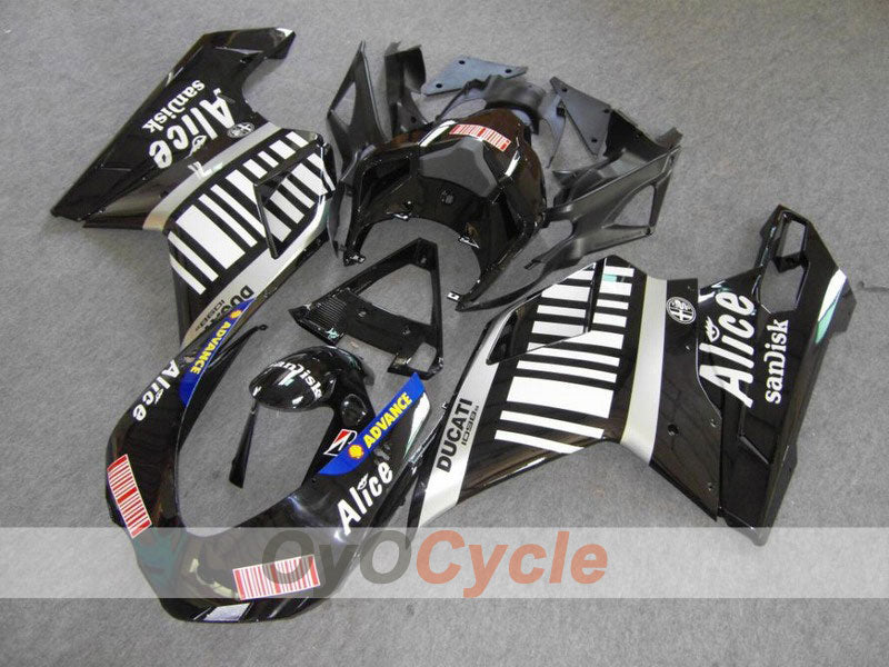 Injection Fairing kit for 07-09 Ducati 1098 - White, Black - Alice #OYO87902284