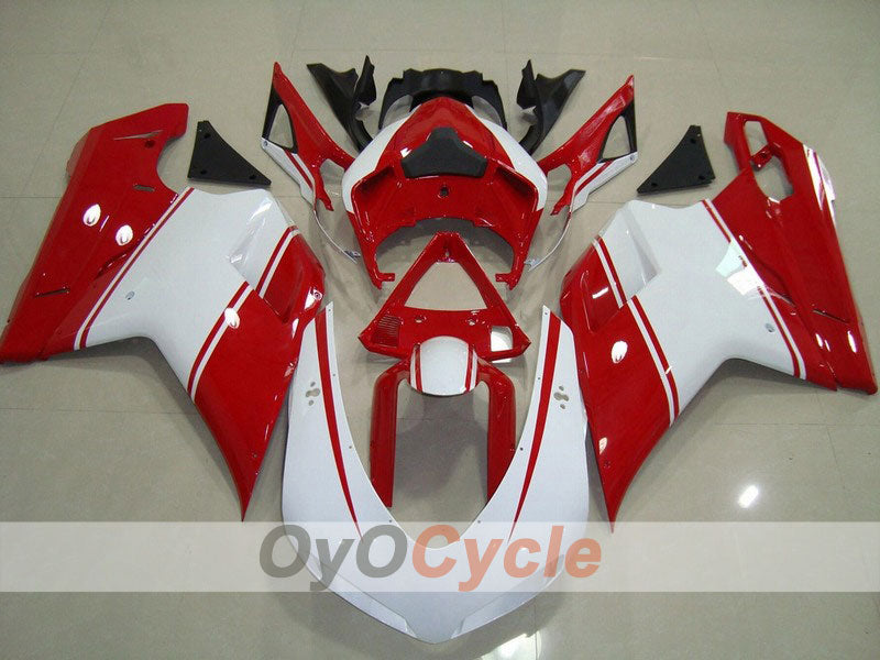 Injection Fairing kit for 09-11 Ducati 1198 - Red, White - Factory Style #OYO87902341 Main image