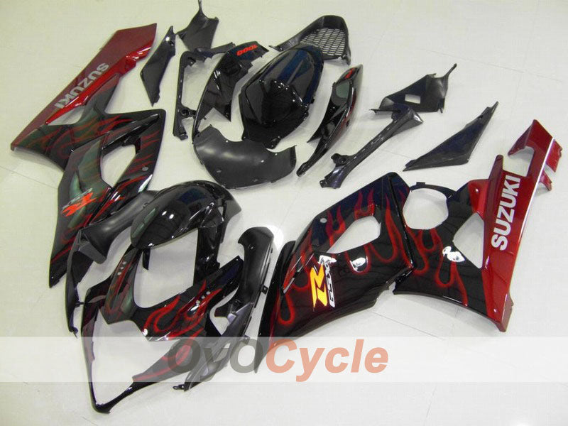 Injection Fairing kit for 05-06 GSX R1000 - Red, Black - Flame #OYO87901958 Main image