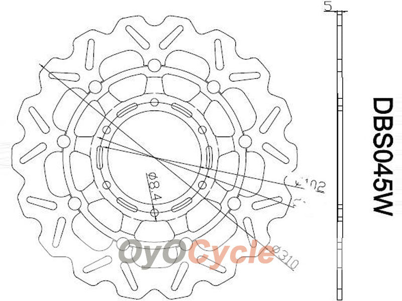 Brake Discs for 08-12 Suzuki GSXR750 #OYO87903449