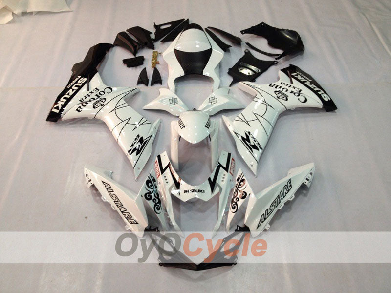 Injection Fairing kit for 11-26 GSX R600 - White, Black - Corona #OYO87901677 Main image