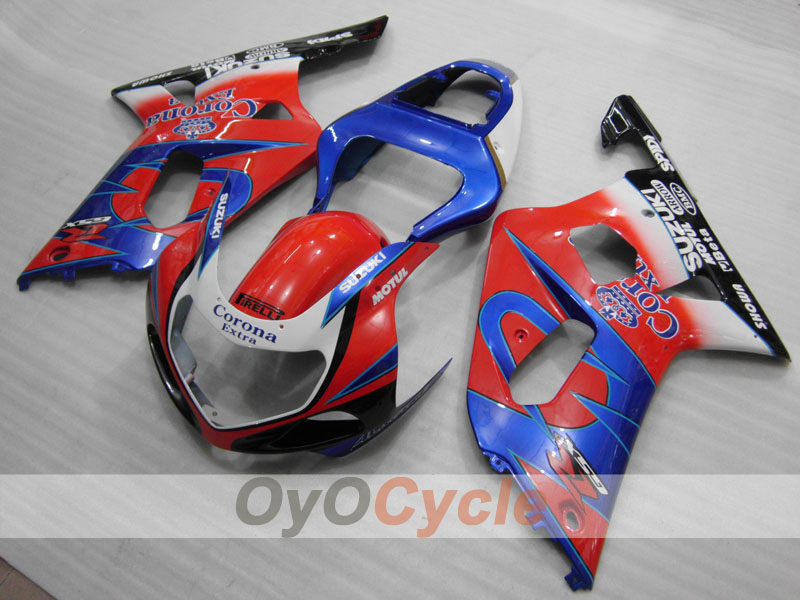 Injection Fairing kit for 00-03 GSX R750 - Red, Blue - Corona #OYO87901027 Main image