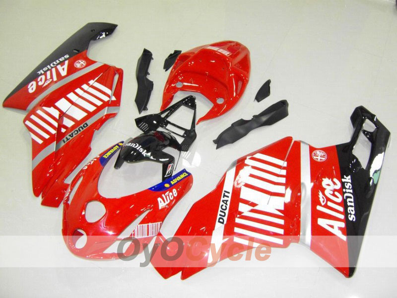 Injection Fairing kit for 03-04 Ducati 749 - Red, Black - Alice #OYO87902097 Main image
