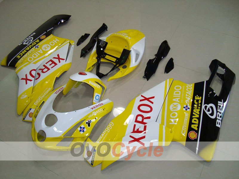 Injection Fairing kit for 03-04 Ducati 999 - Yellow, White - Xerox #OYO87902361 Main image