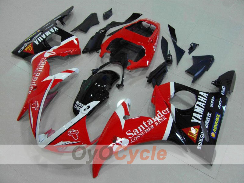 Injection Fairing kit for 05 YZF-R6 - Red, Black - Santander #OYO87902624