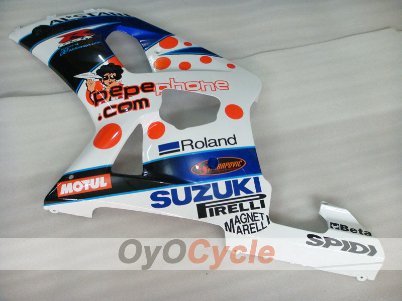 Injection Fairing kit for 01-03 GSX R600 - Blue, White - Dark Dog #OYO87905114