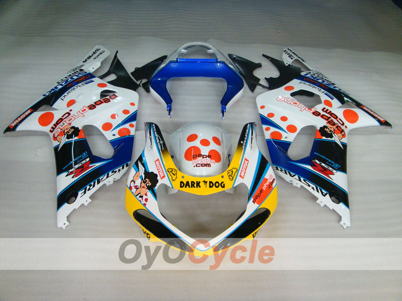 Injection Fairing kit for 01-03 GSX R600 - Blue, White - Dark Dog #OYO87905114
