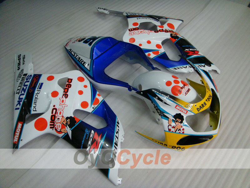 Injection Fairing kit for 01-03 GSX R600 - Blue, White - Dark Dog #OYO87901035 Main image