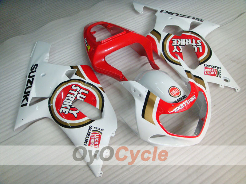 Injection Fairing kit for 01-03 GSX R600 - Red, White - Lucky Strike #OYO87901057 Main image