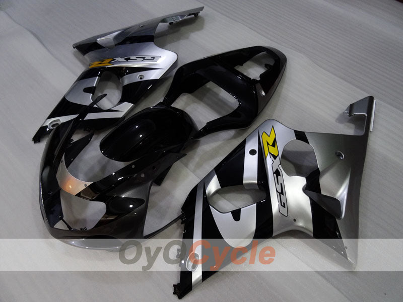 Injection Fairing kit for 01-03 GSX R600 - Black, Silver - Factory Style #OYO87905110