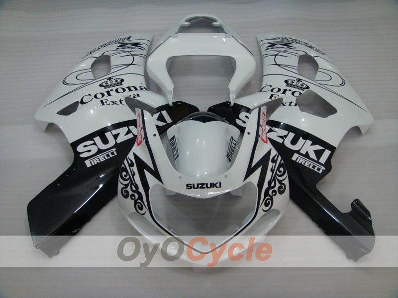 Injection Fairing kit for 00-03 GSX R750 - White, Black - Corona #OYO87905170 Secondary image