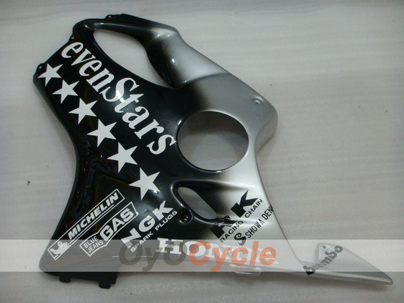 Injection Fairing kit for 01-03 CBR600F4i - Black, Silver - SevenStars #OYO87900193