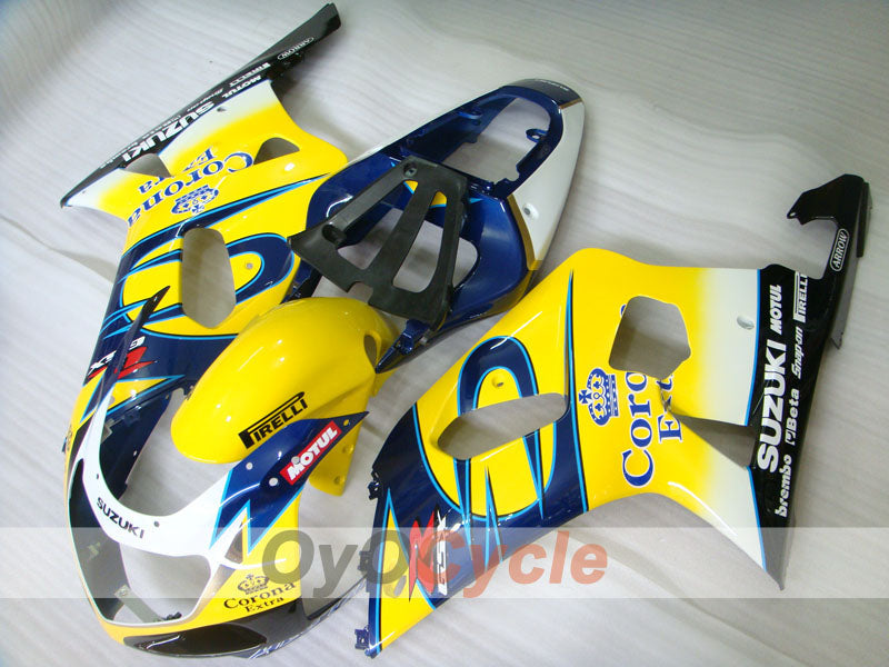 Injection Fairing kit for 00-03 GSX R750 - Yellow, Blue - Corona #OYO87905168 Main image