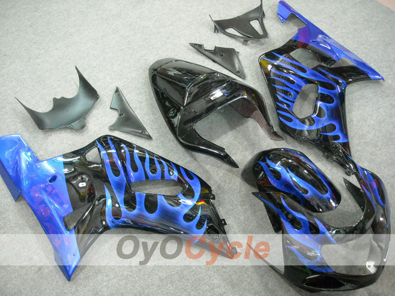 Injection Fairing kit for 01-03 GSX R600 - Blue, Black - Flame #OYO87901042 Secondary image