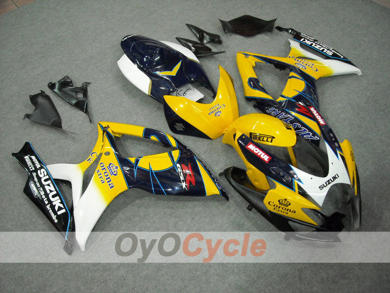 Injection Fairing kit for 06-07 GSX R600 - Yellow, Black - Corona, MOTUL #OYO87901430 Main image