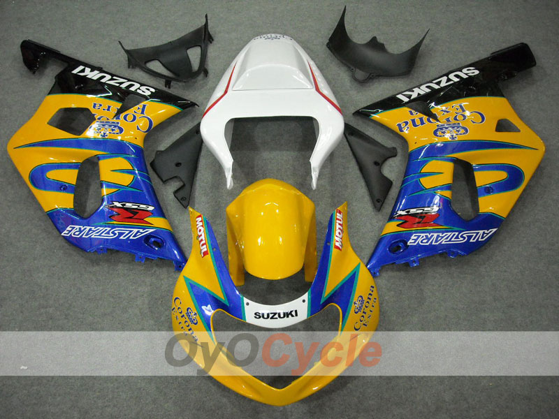 Injection Fairing kit for 01-03 GSX R600 - Yellow, Blue - Corona, MOTUL #OYO87901031 Secondary image