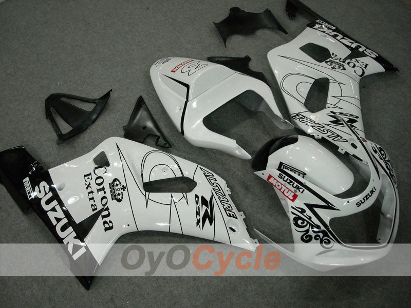 Injection Fairing kit for 01-03 GSX R600 - White, Black - Corona, MOTUL #OYO87901036 Main image