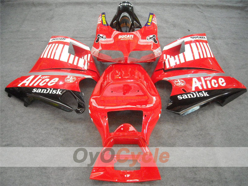 Injection Fairing kit for 99-02 Ducati 996 - Red, White - Alice #OYO87902188 Secondary image