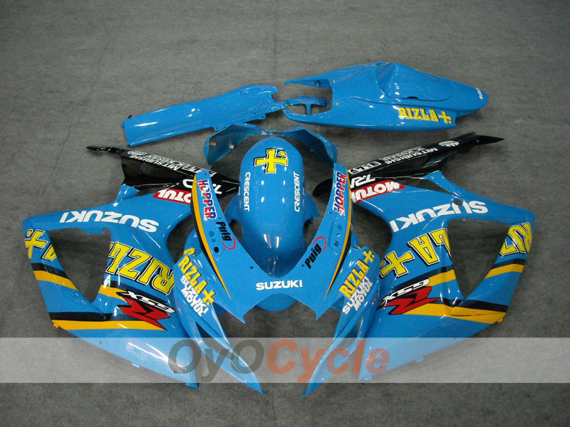 Injection Fairing kit for 06-07 GSX R600 - Yellow, Blue - MOTUL, Rizla+ #OYO87901598 Main image