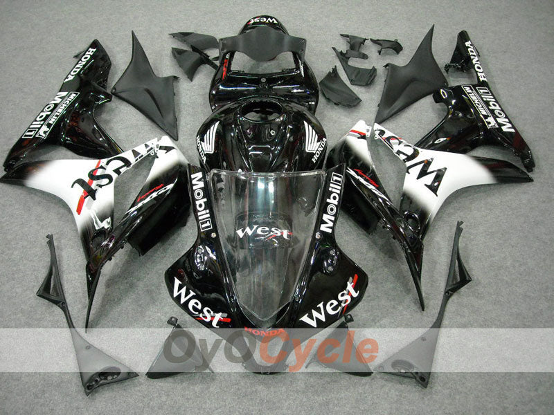 Injection Fairing kit for 07-08 CBR600RR - White, Black - West #OYO87900440 Main image