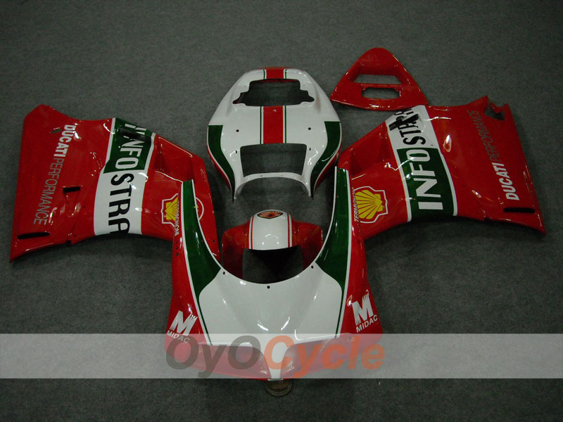 Injection Fairing kit for 94-02 Ducati 748 - Red, White - INFO STRADA #OYO87902067