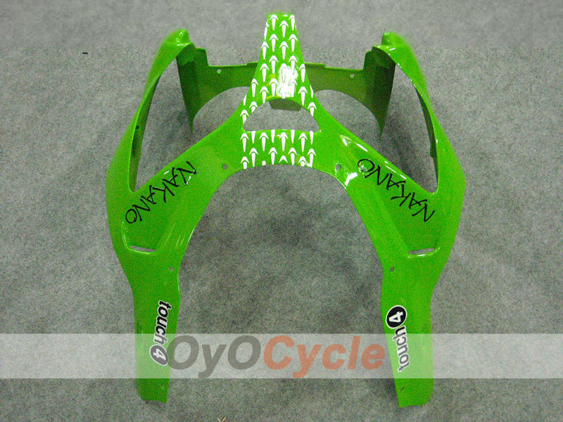 フナ Fairing kit for 00-01 NINJA ZX-9R - Green, Black - Nakano