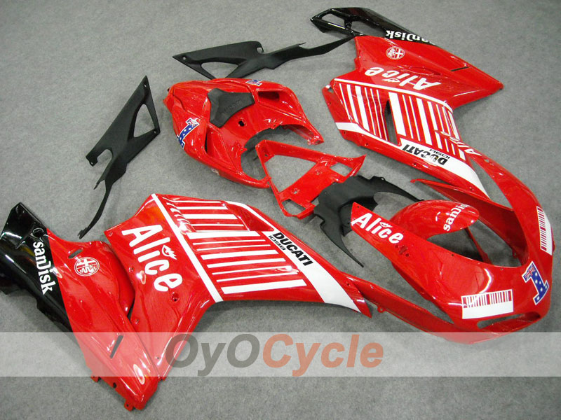 Injection Fairing kit for 09-11 Ducati 1198 - Red, Black - Alice #OYO87902326 Secondary image