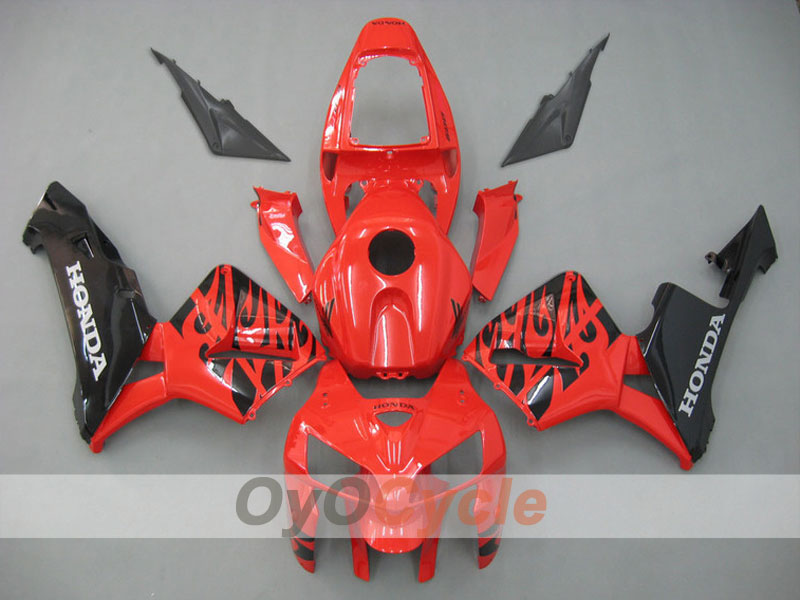 Injection Fairing kit for 05-06 CBR600RR - Red, Black - Flame #OYO87900241