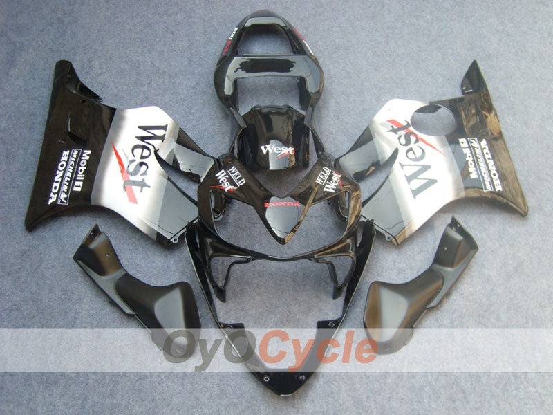 Injection Fairing kit for 04-07 CBR600F4i - White, Black - West #OYO87902780 Main image