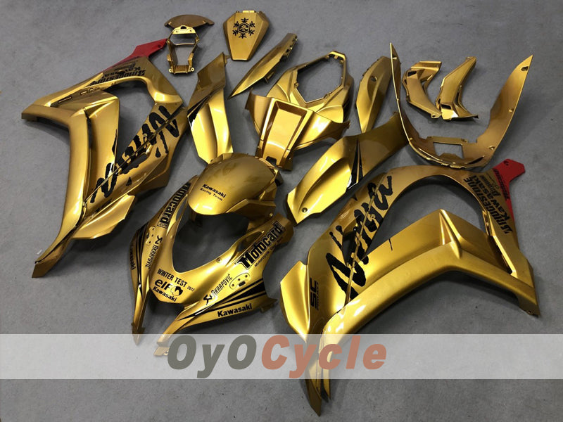 Injection Fairing kit for 16-20 NINJA ZX-10R - Black, Gold - Others #OYO87914612