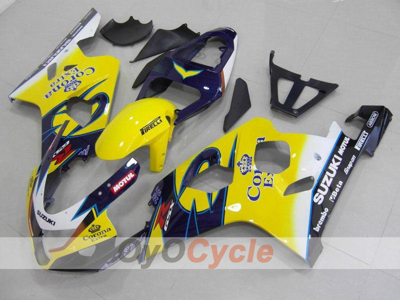 Injection Fairing kit for 04-05 GSXR600 - Yellow, Blue - Corona, MOTUL #OYO87901159 Main image