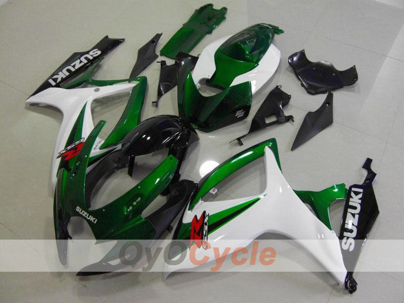 Injection Fairing kit for 06-07 GSX R600 - Green, White - Factory Style #OYO87901552 Main image