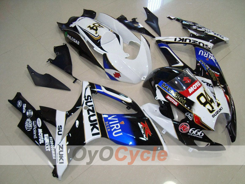 Injection Fairing kit for 06-07 GSX R600 - White, Black - MOTUL, VIRU #OYO87901604 Main image