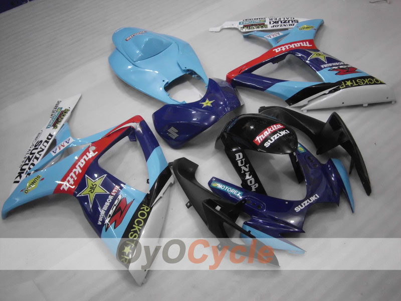 Injection Fairing kit for 06-07 GSX R600 - Blue, Black - DUNLOP #OYO87901466 Main image