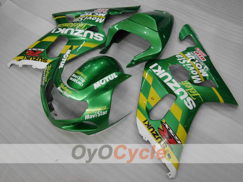 Injection Fairing kit for 01-03 GSX R600 - Green - Movistar #OYO87905088 Secondary image