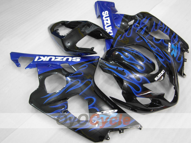 Injection Fairing kit for 04-05 GSX R750 - Blue, Black - Flame #OYO87901250 Main image