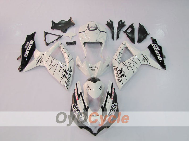 Injection Fairing kit for 08-10 GSX R750 - White, Black - Corona #OYO87901377 Main image
