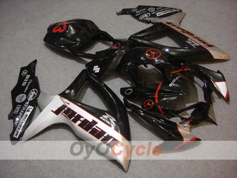 Injection Fairing kit for 08-10 GSX R750 - Black, Silver - Jordan #OYO87901450 Main image