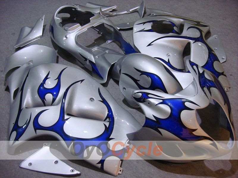 Injection Fairing kit for 99-07 GSXR1300 Hayabusa - Blue, Silver - Flame #OYO87902661 Main image