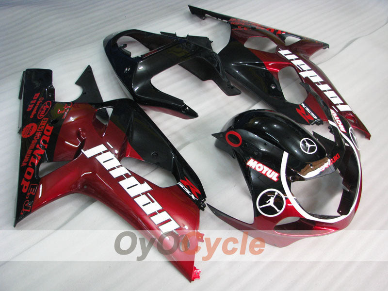 Injection Fairing kit for 01-03 GSX R600 - Red, Black - Jordan #OYO87905105 Main image
