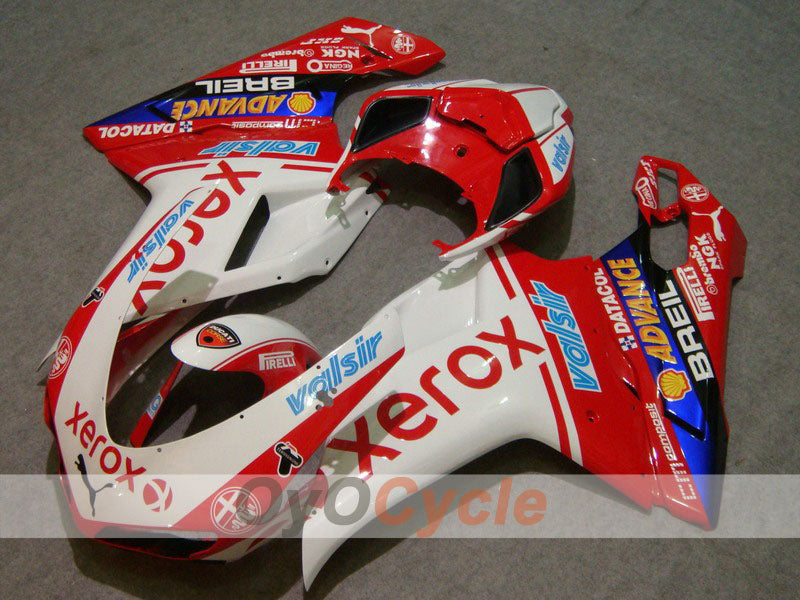 Injection Fairing kit for 08-13 Ducati 848 - Red, White - Xerox #OYO87902251 Main image