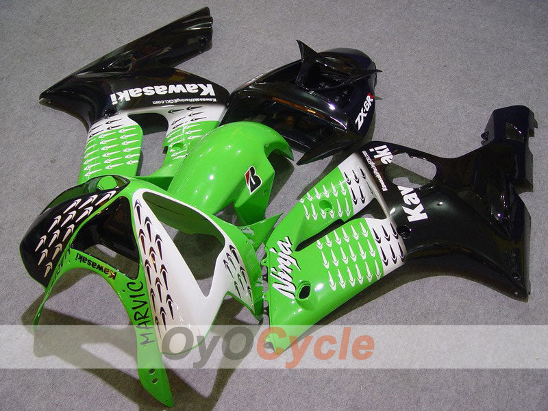 Injection Fairing kit for 03-04 NINJA ZX-6R - Green, Black - Nakano #OYO87901819