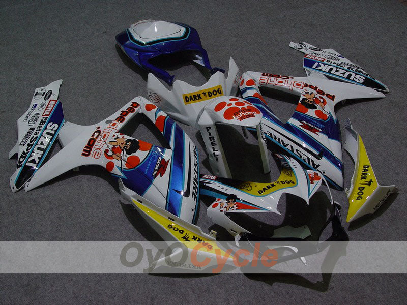 Injection Fairing kit for 08-10 GSX R750 - Blue, White - Dark Dog #OYO87901393