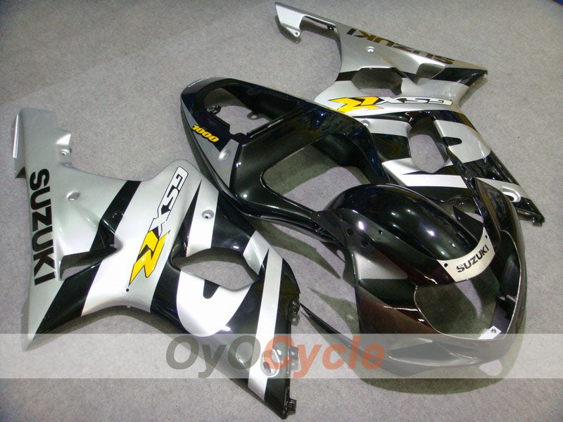 Injection Fairing kit for 00-02 GSX R1000 - Black, Silver - Factory Style #OYO87901774 Main image
