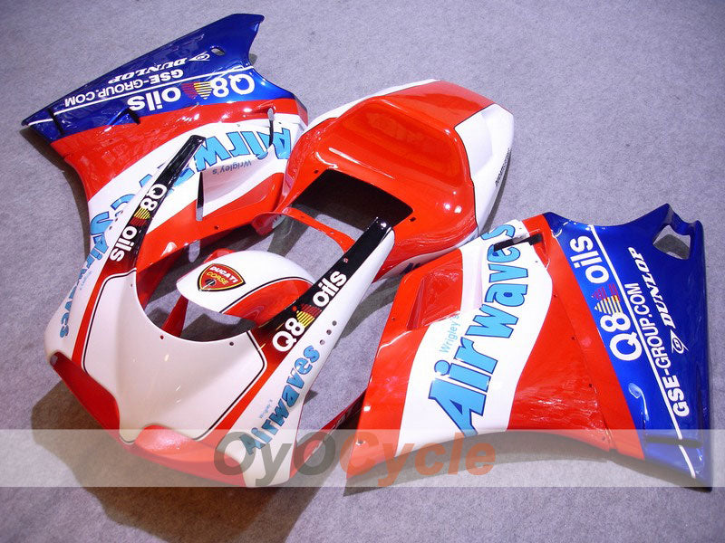 Injection Fairing kit for 99-02 Ducati 996 - Red, White - Airwaves #OYO87902173 Main image