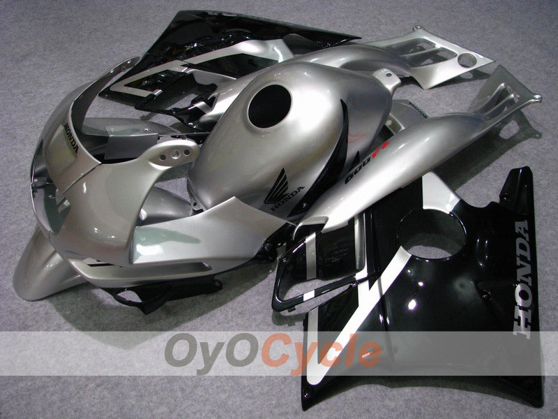 Fairing kit for 91-94 Honda CBR600 F2 - Black, Silver - Factory Style #OYO87903100 Main image