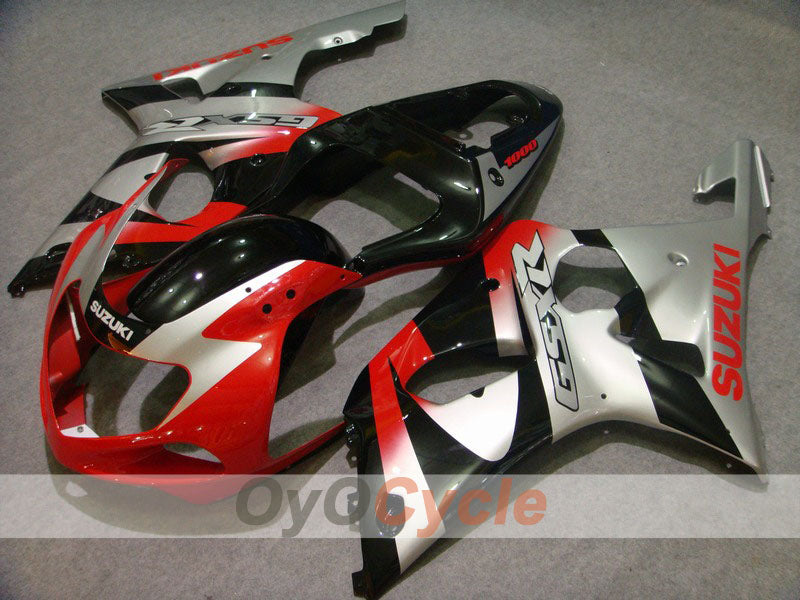 Injection Fairing kit for 00-02 GSX R1000 - Red, Silver - Factory Style #OYO87901756 Main image