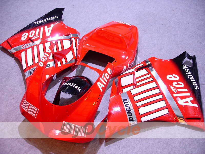 Injection Fairing kit for 99-02 Ducati 996 - Red, Black - Alice #OYO87902192 Main image