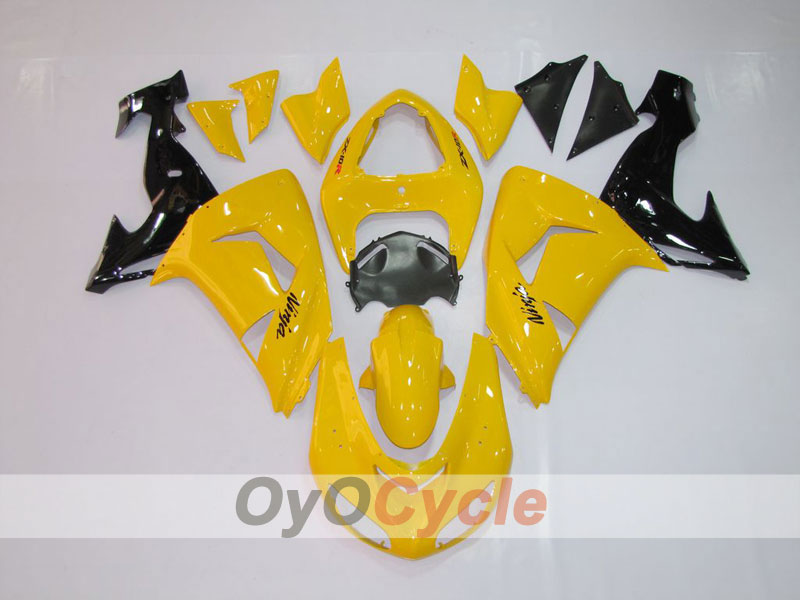 Injection Fairing kit for 06-07 NINJA ZX-10R - Yellow, Black - Factory Style #OYO87901578 Main image
